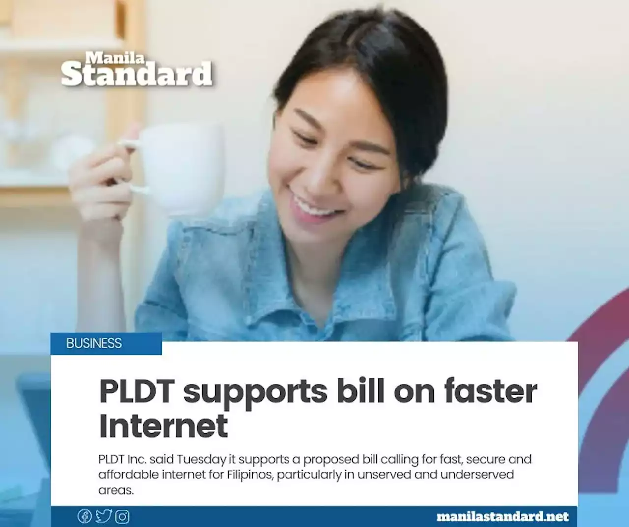 PLDT supports bill on faster Internet