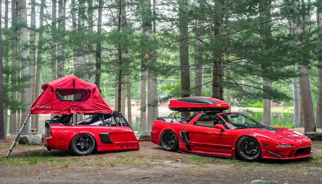 Guy With Acura NSX Camper Adds a Trailer Made From Half of Another NSX