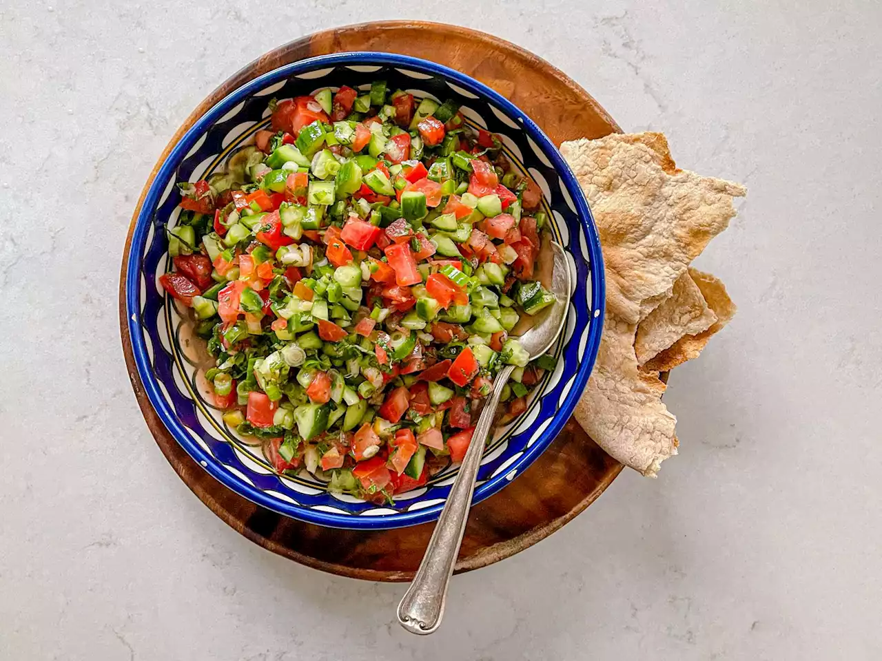 Salata Falahiyeh (Palestinian or Farmers Salad)