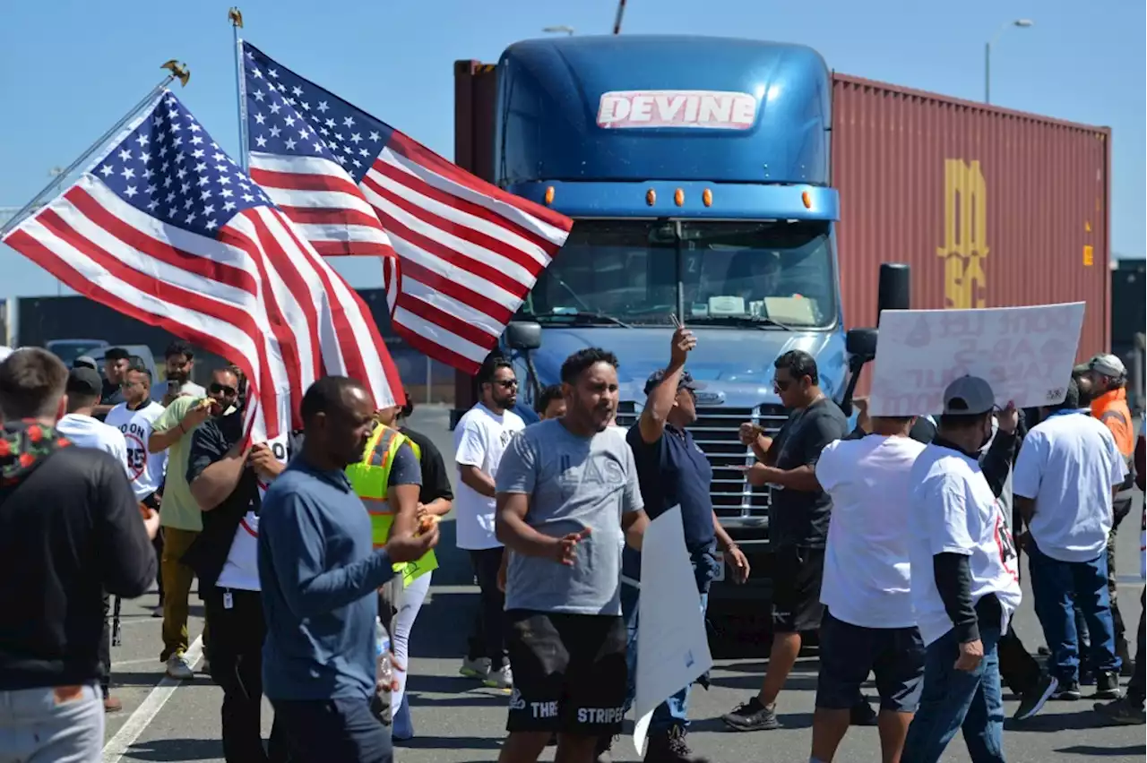 Truckers vow to keep Oakland port shuttered for third day over labor law protest