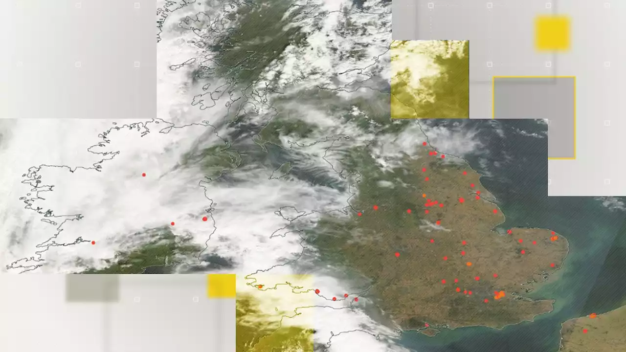 Scale of fires raging across UK on hottest day revealed in satellite images from NASA database