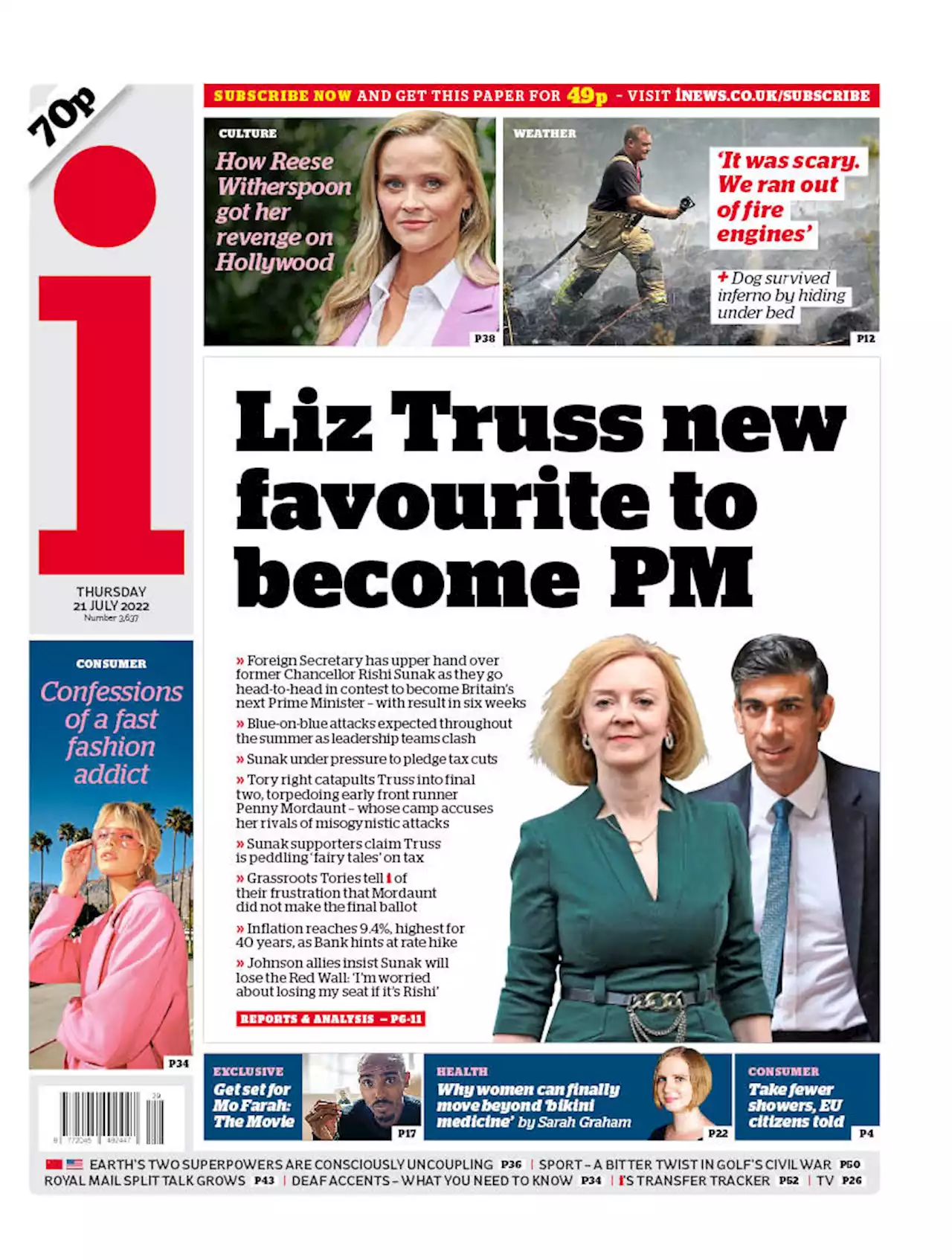 Liz Truss in pole position to become next PM in battle with Rishi Sunak