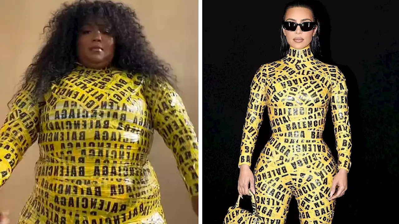 Lizzo Rocks Same Caution Tape Ensemble Kim Kardashian Wore, Hilariously Attempts To Do TikTok Dance In It