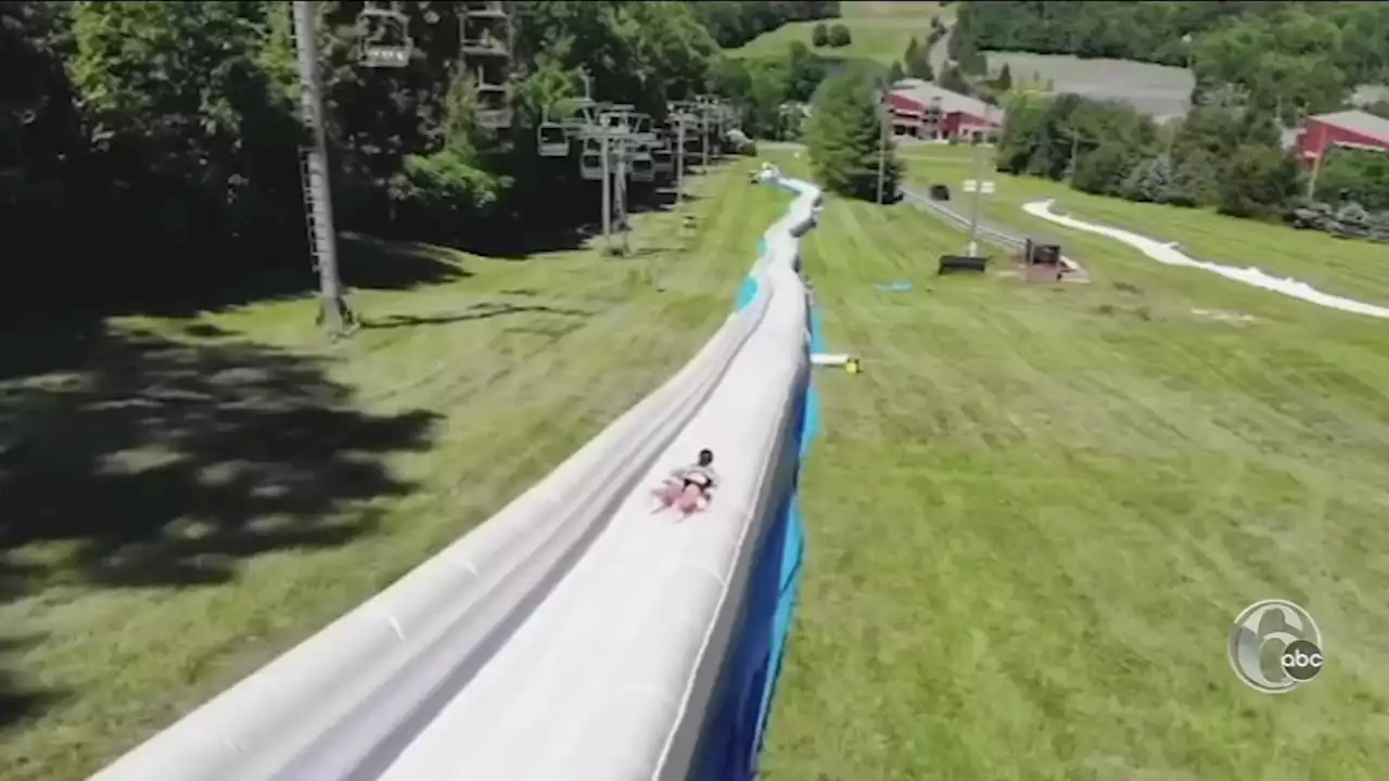 'Slide The Slopes': Ride down monster-sized slip n' slide at Bear Creek Mountain Resort