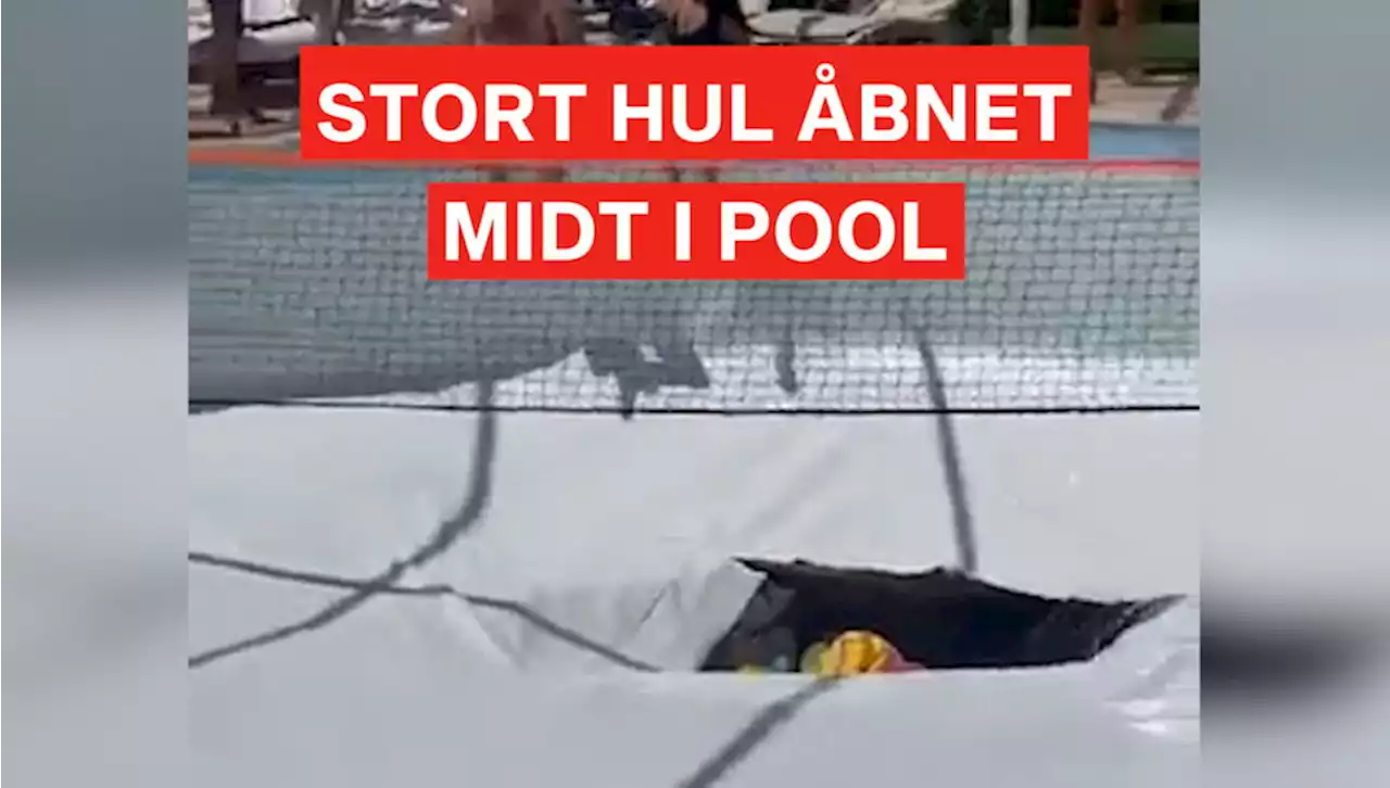 Se klippet: Synkehul suger pool og mand væk