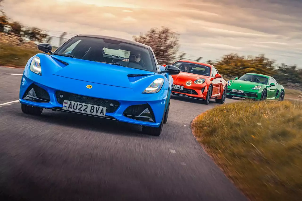 Lotus Emira vs Porsche Cayman GTS vs Alpine A110 group test review