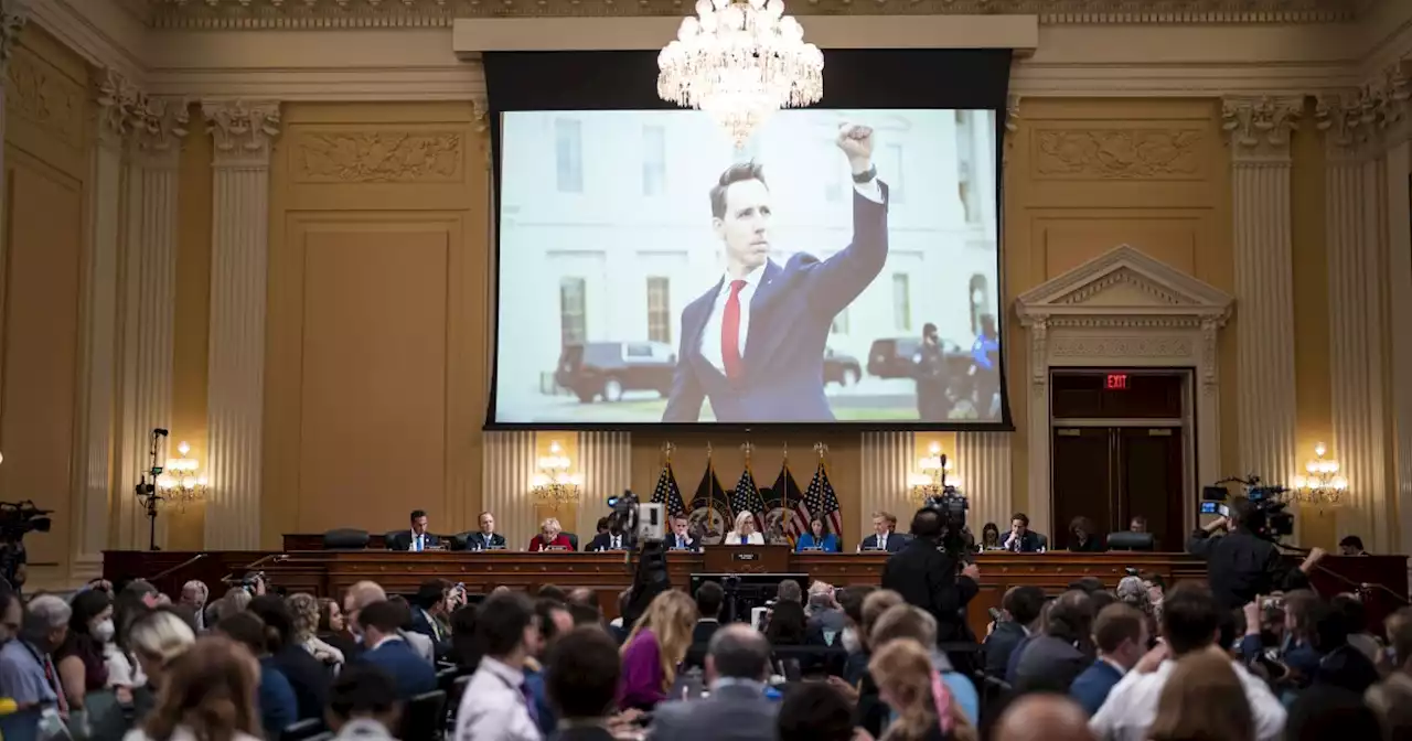 Video revealed by Jan. 6 committee shows Sen. Hawley fleeing Capitol violence