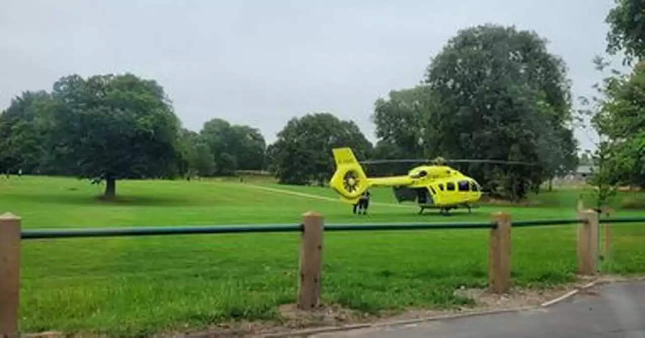 Live as air ambulance lands at serious crash as road shut both ways