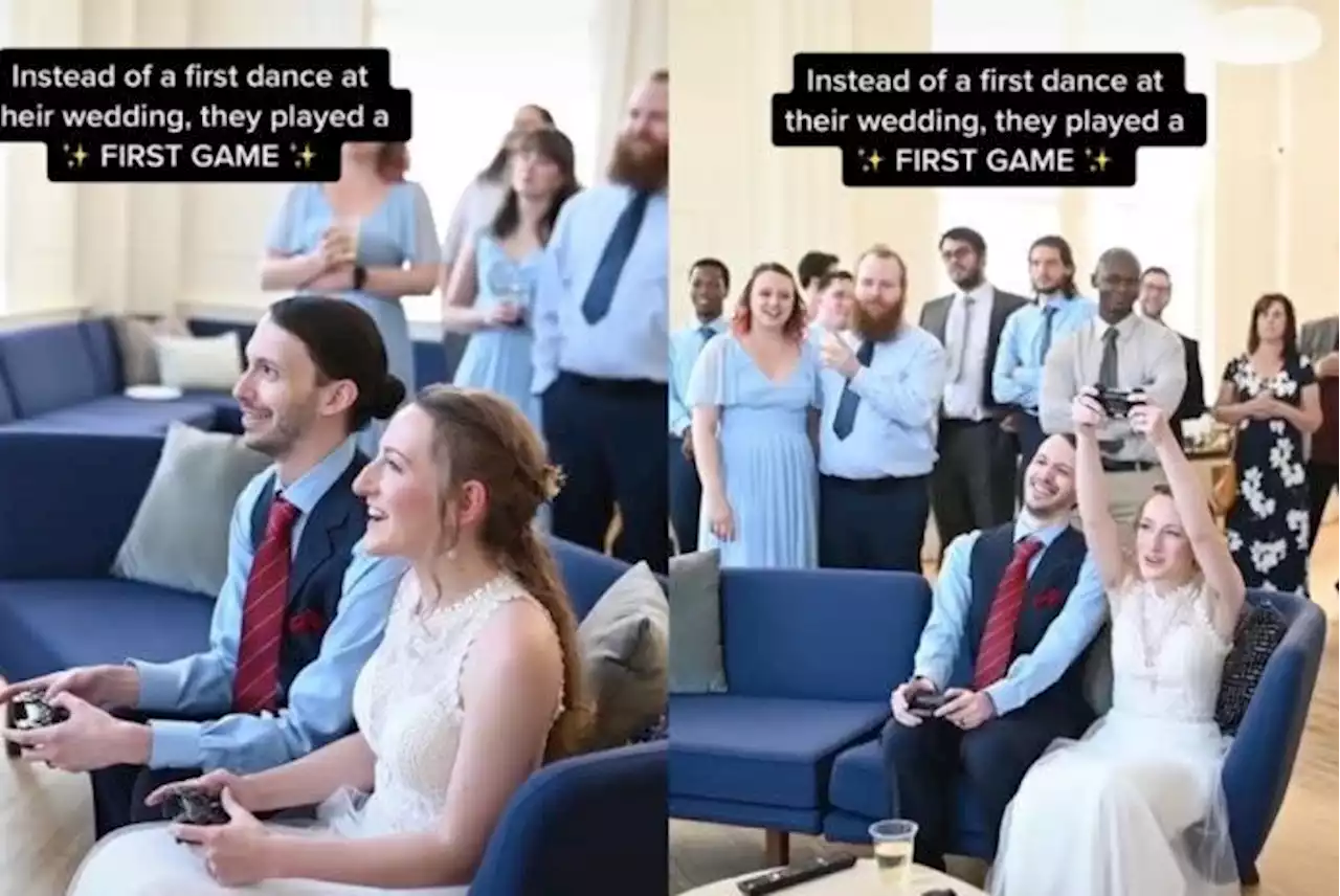 Gamer couple's wedding reception shows their 'never seen before' take on the traditional first dance: 'Such a cute, unique idea'