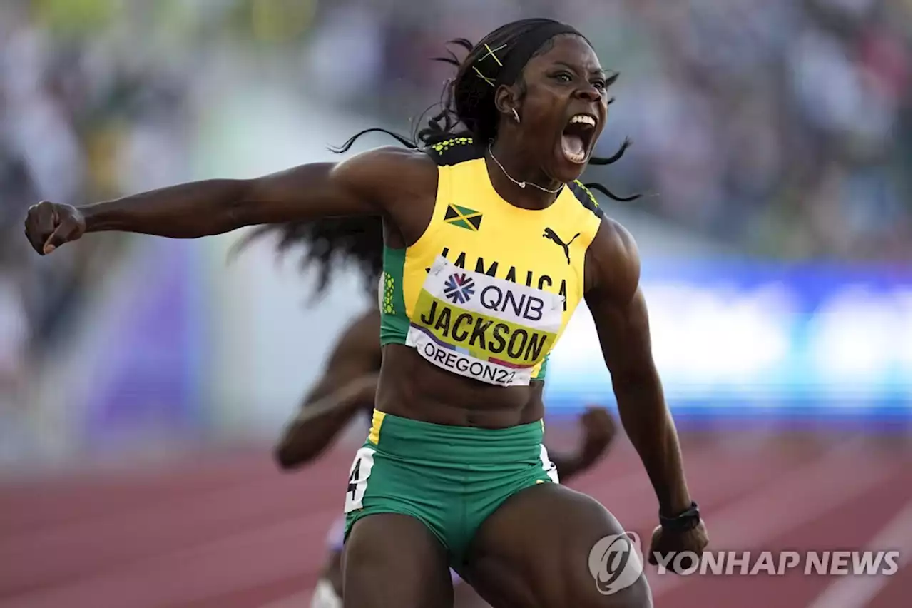 [세계육상] '3인자' 잭슨의 반란, 여자 200ｍ 대회신기록 우승…21초45 | 연합뉴스