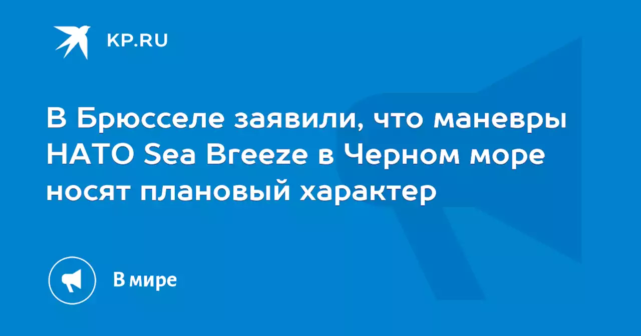 В Брюсселе заявили, что маневры НАТО Sea Breeze в Черном море носят плановый характер