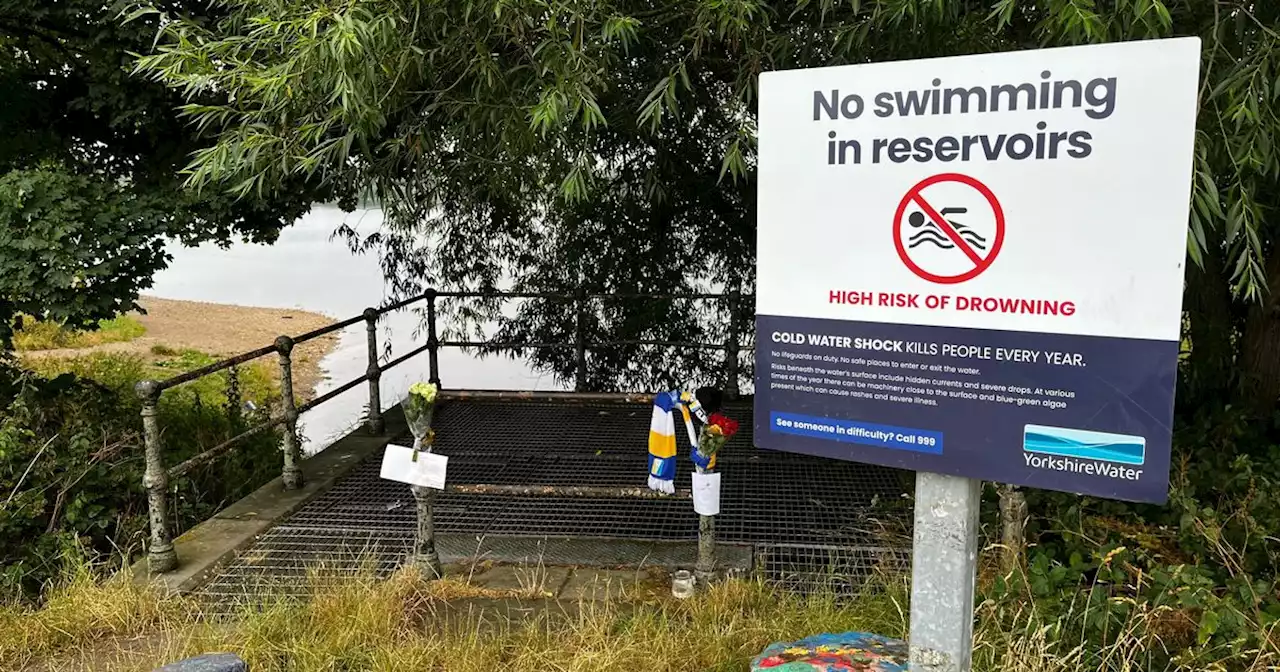 Touching floral tributes left at scene of reservoir after man's tragic death