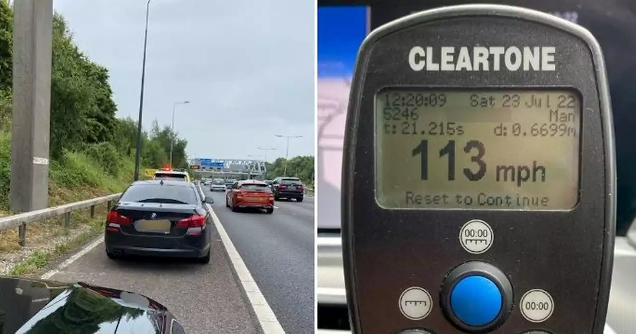 BMW driver spotted speeding at a whopping 113mph on major motorway