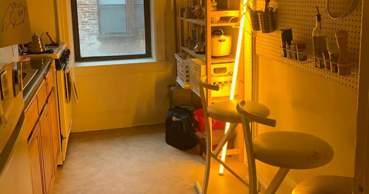 This $47 Dan Flavin–esque Tube Lamp Saved My Generic Kitchen