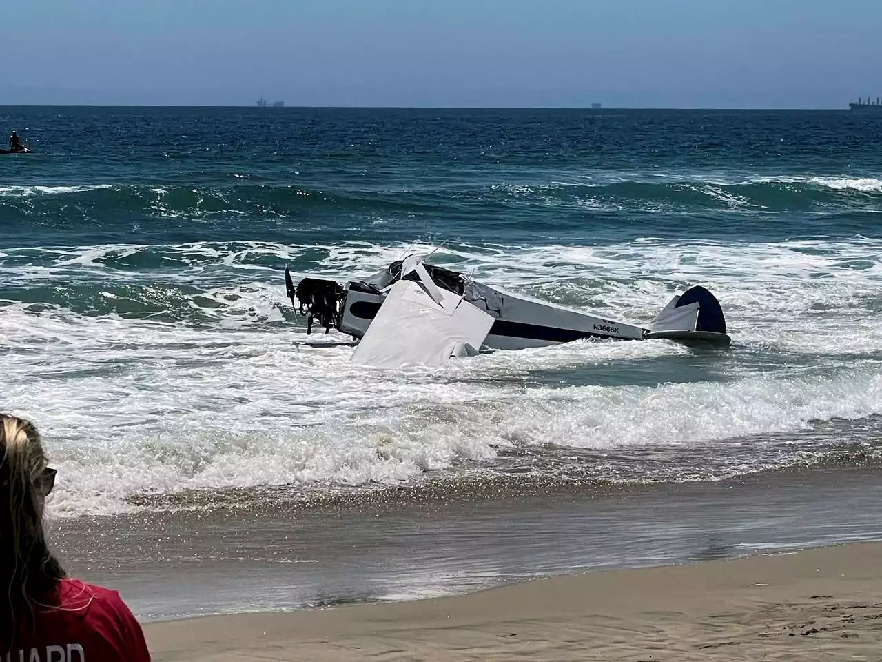 Pilot rescued after crashing into ocean near lifeguard competition