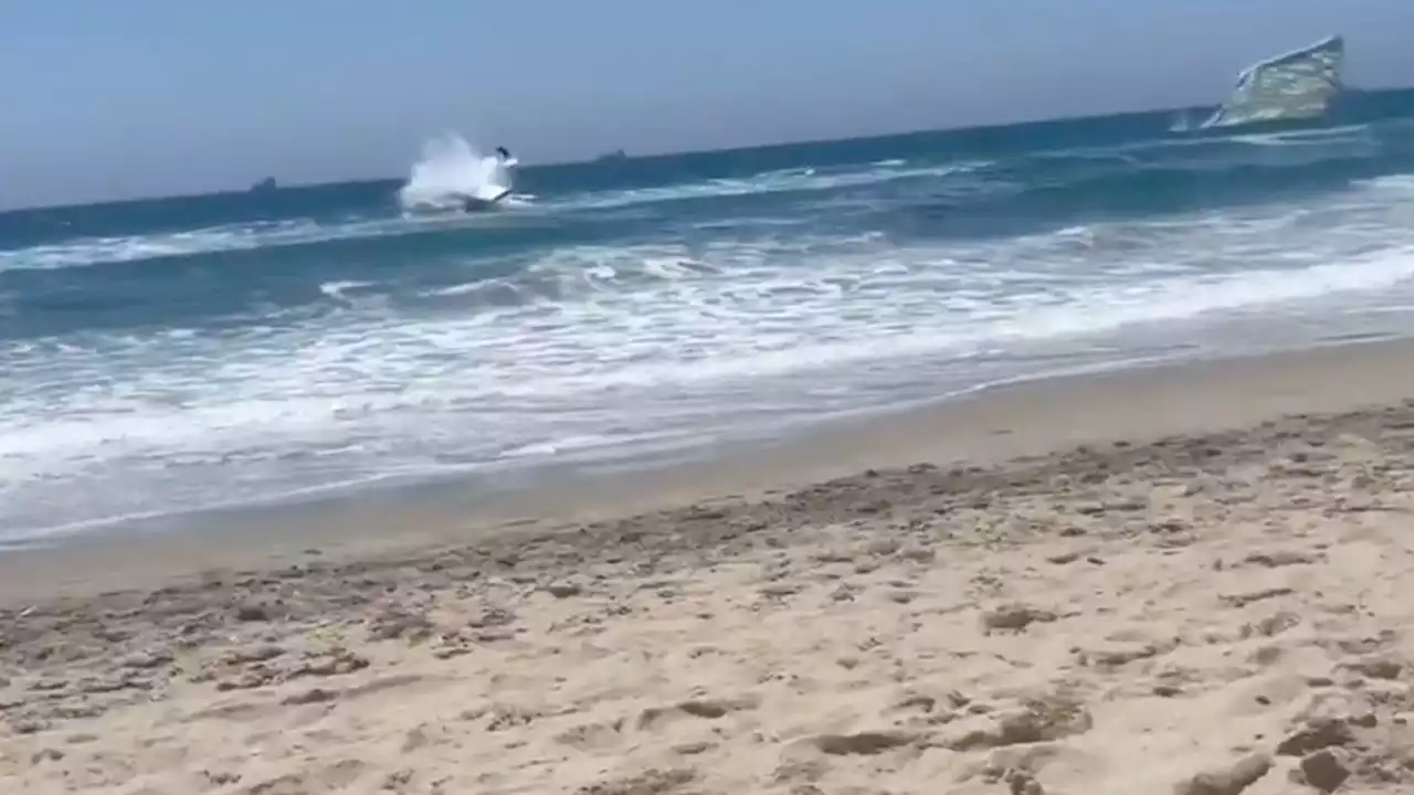 Plane Crashes into Pacific Ocean, Right Off Huntington Beach