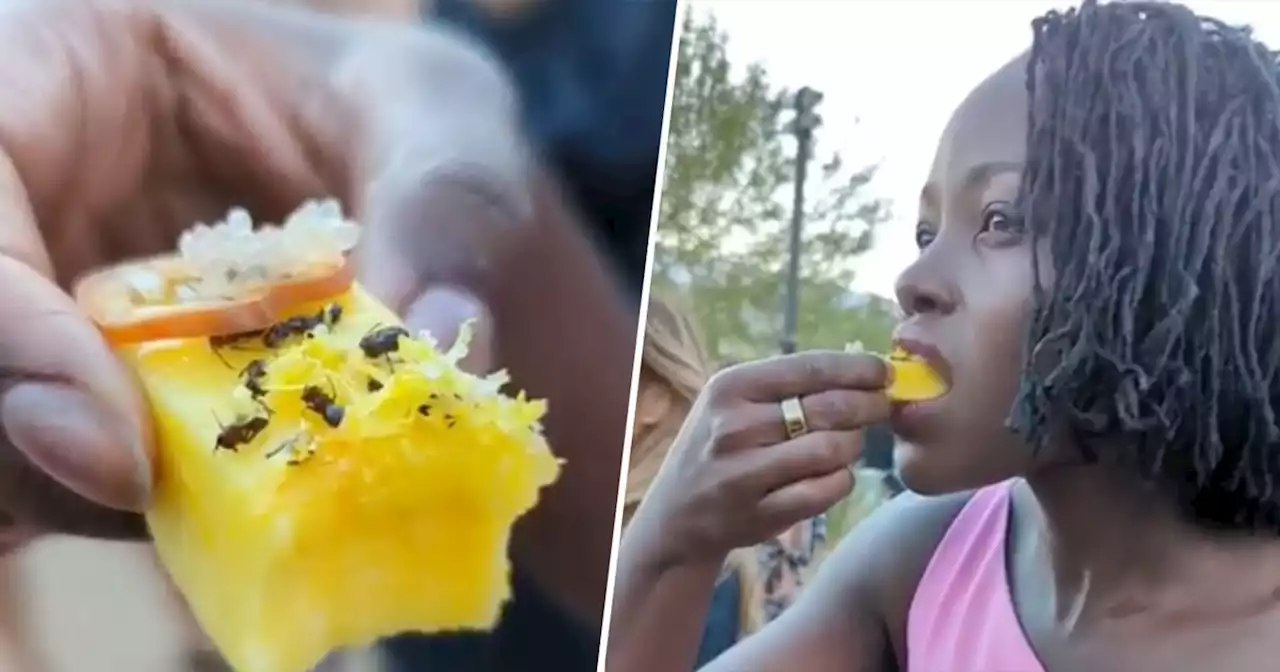 Lupita Nyong’o shares video eating ant-topped fruit at fancy LA party