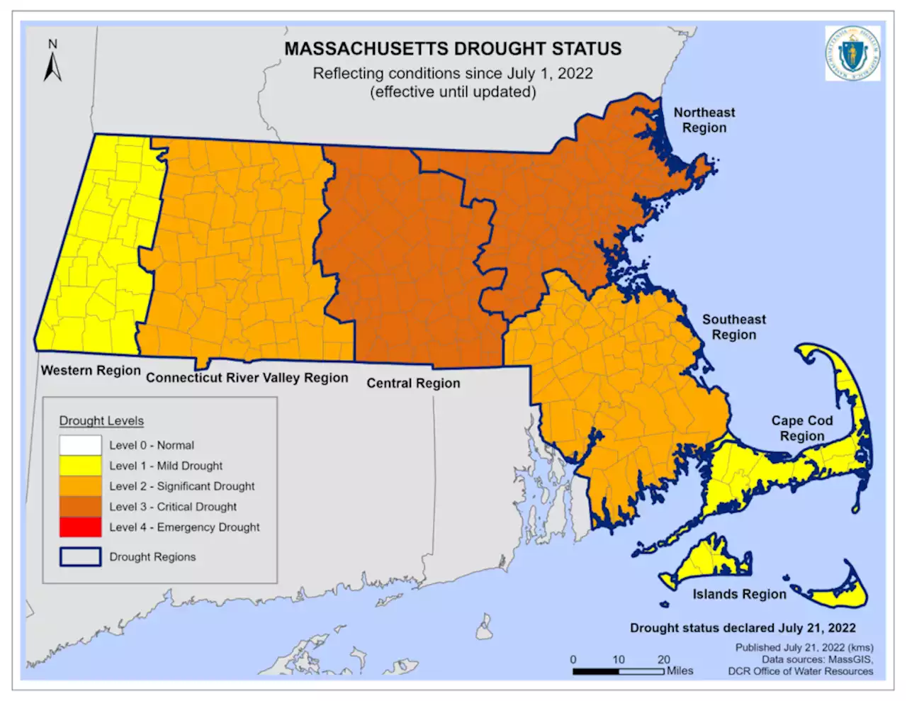 All of Massachusetts is officially in a drought