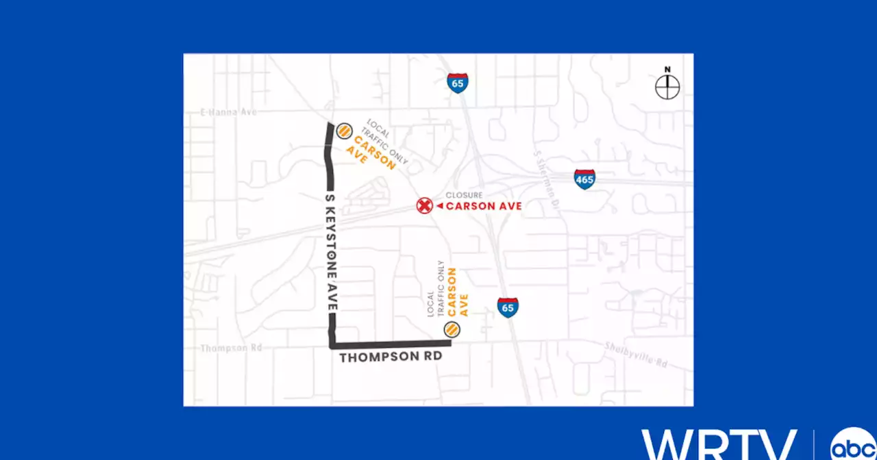 Carson Avenue bridge over Interstate-465 to close Sunday