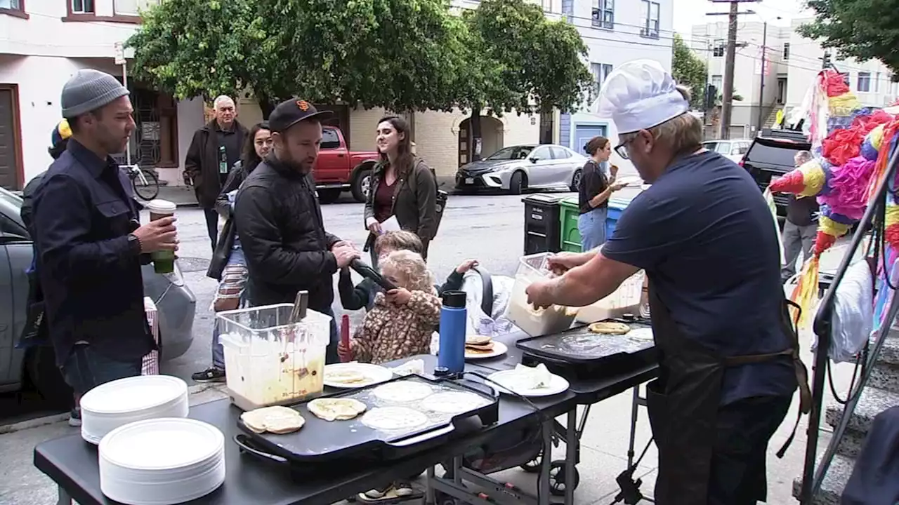 San Francisco man serves up his last neighborhood pancake party