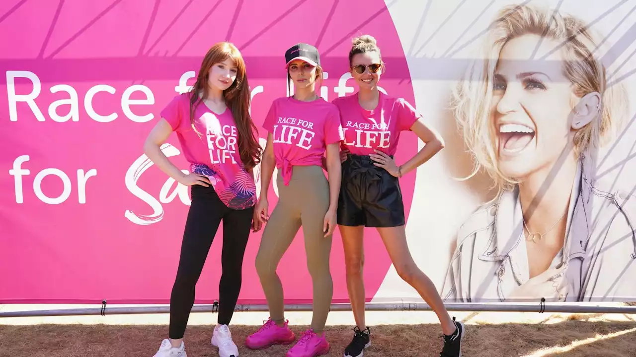 Sarah Harding: Girls Aloud stars Cheryl, Nadine Coyle and Nicola Roberts do Race for Life in memory of bandmate