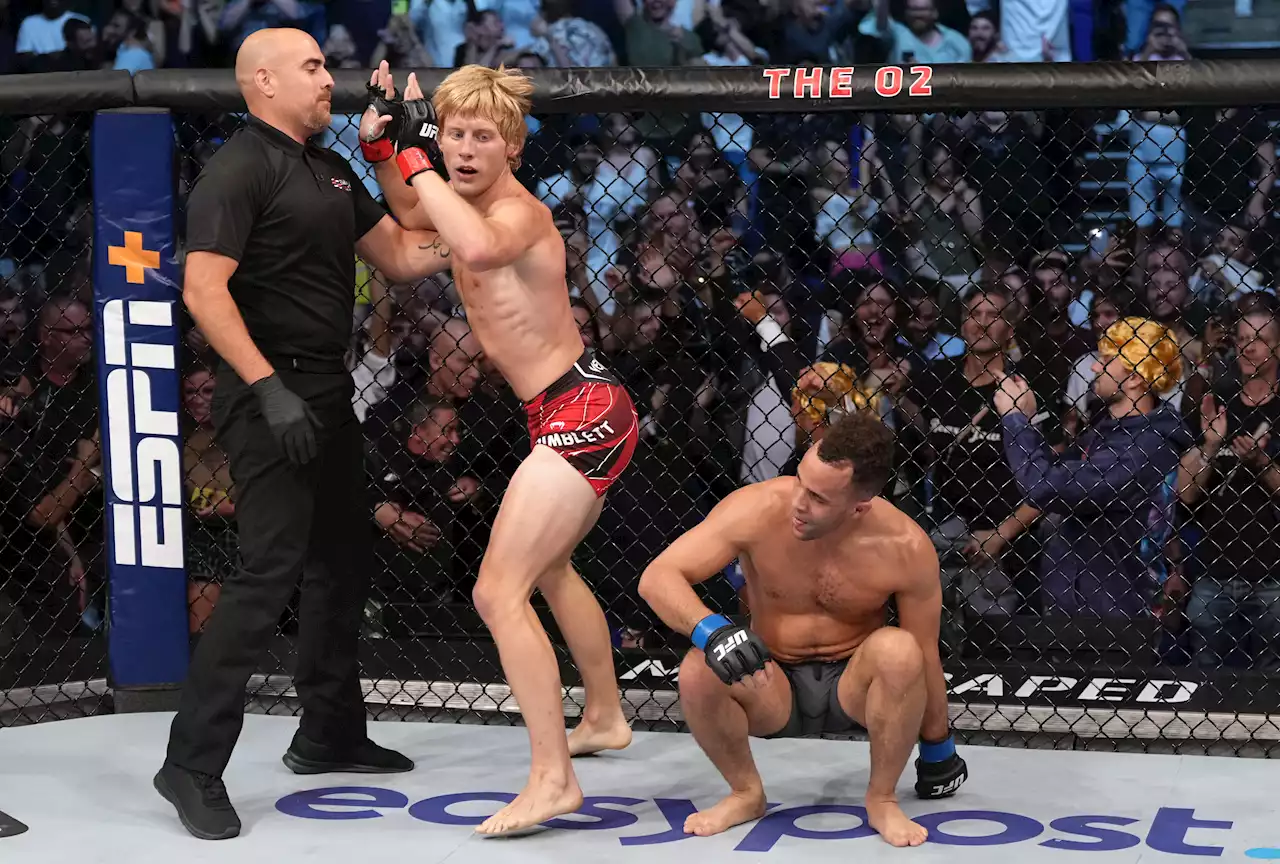 Paddy Pimblett makes good on 'teabag' promise after submission win at UFC London