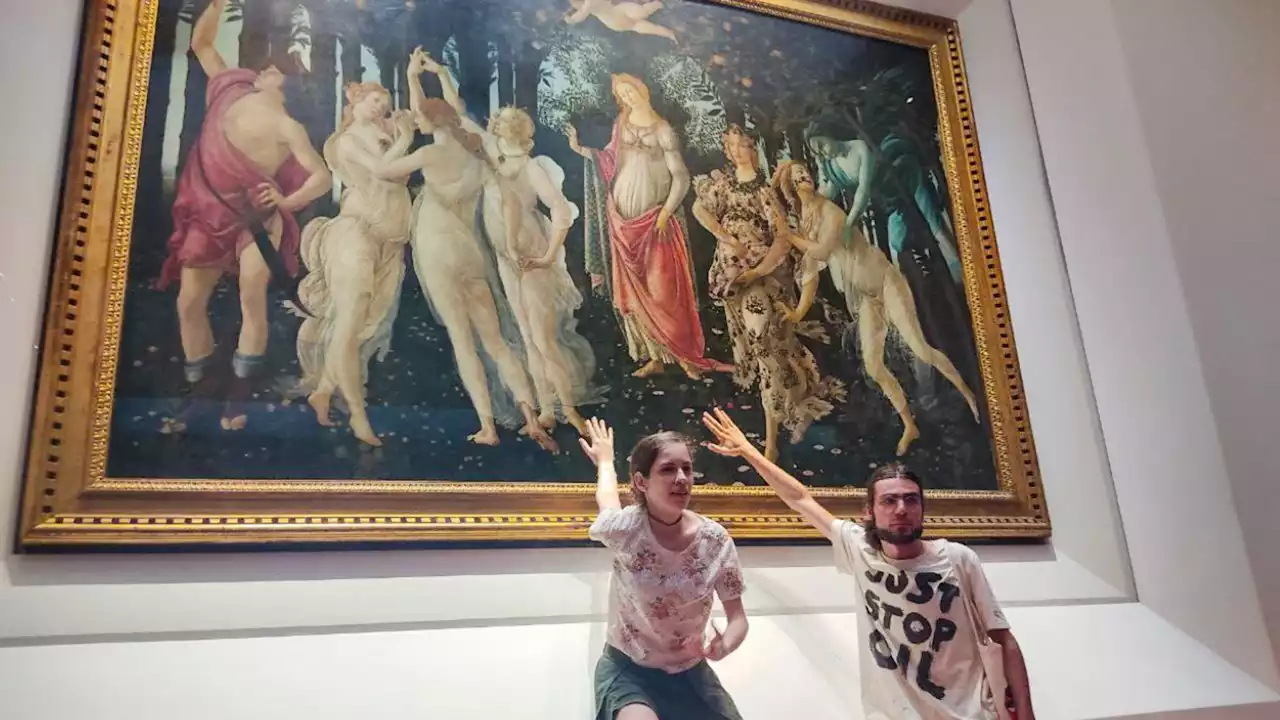 Climate activists glue their hands to Botticelli painting in protest