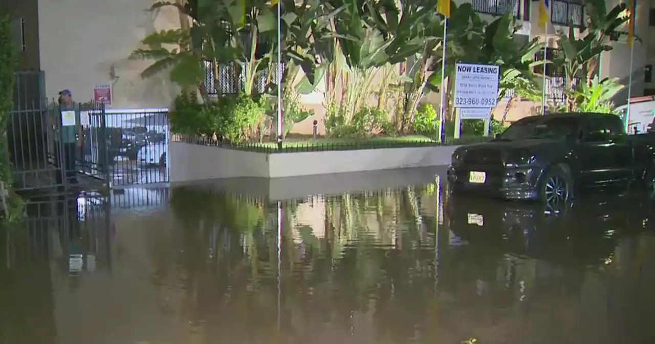 Multiple water main breaks flood Hollywood, Valley streets