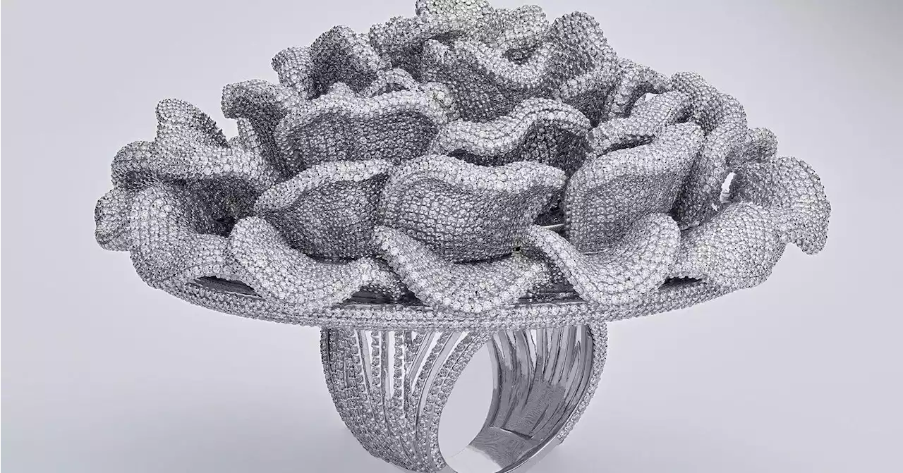 This mushroom-shaped ring broke the world record for most diamonds in a single ring