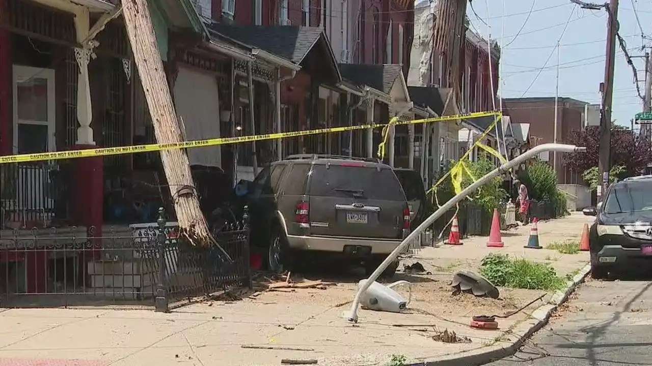 Vehicle slams into West Philadelphia home