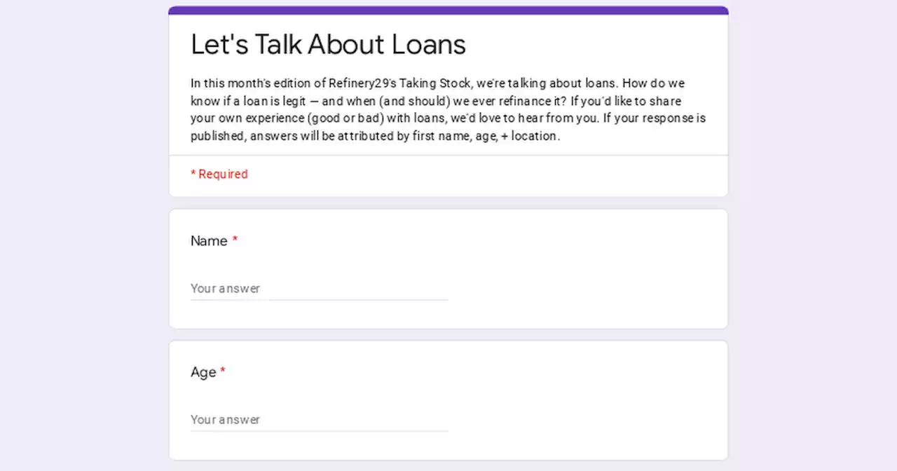 Let's Talk About Loans