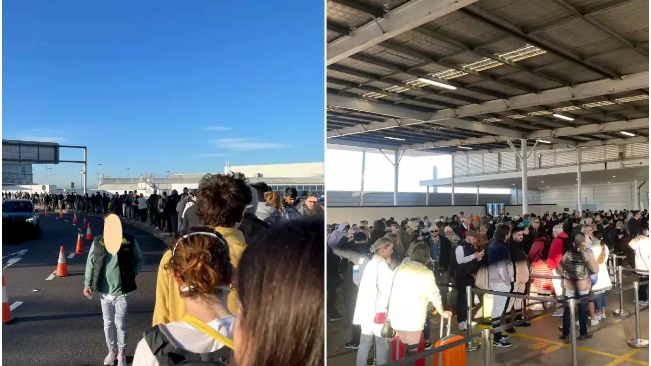 Thousands forced to wait outside Sydney Airport as fog blankets city