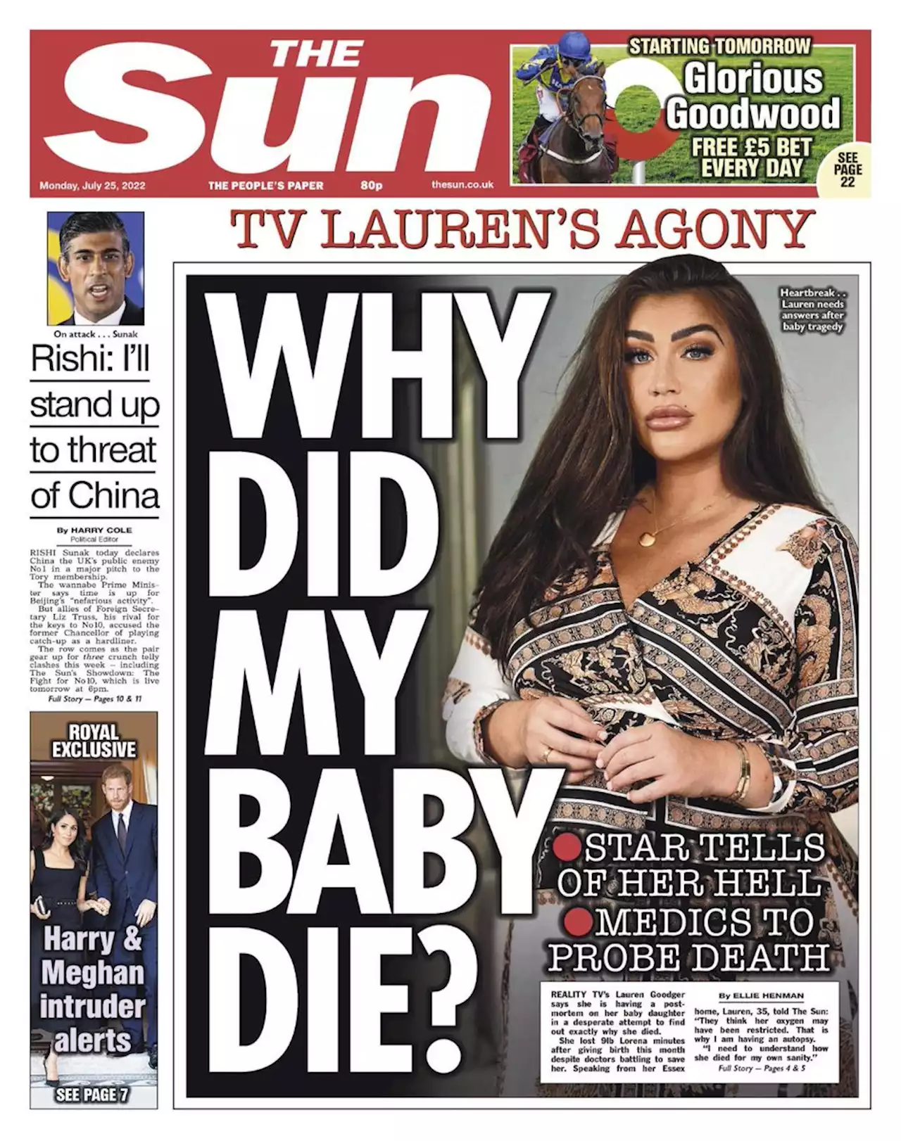 I need to know why my beautiful baby daughter died, says Lauren Goodger