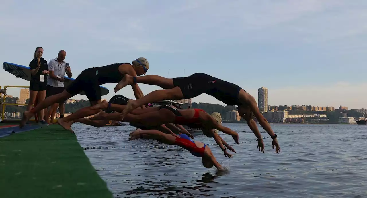 Sunday heat hampers biking, running portions of NYC Triathlon