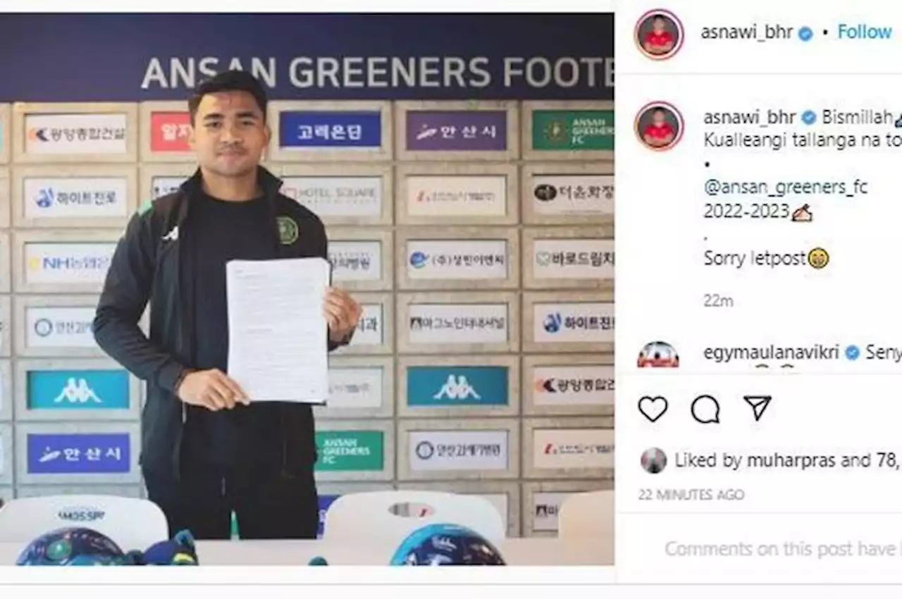 Asnawi Mangkualam Diminati Jeonbuk Hyundai Motors, Klausul di Kontrak Ansan Greeners Bisa Diaktifkan - Bolasport.com