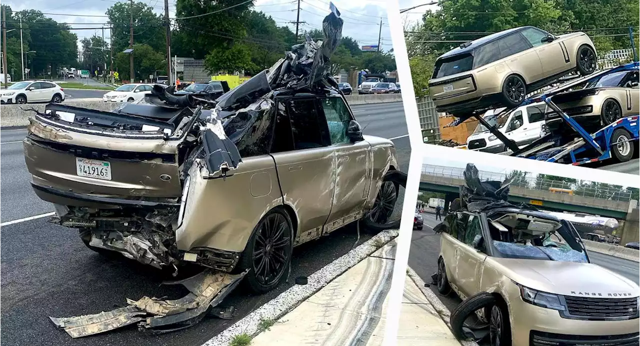 Brand New 2023 Range Rover Decapitated After Falling Off Car Carrier And Colliding With Honda | Carscoops