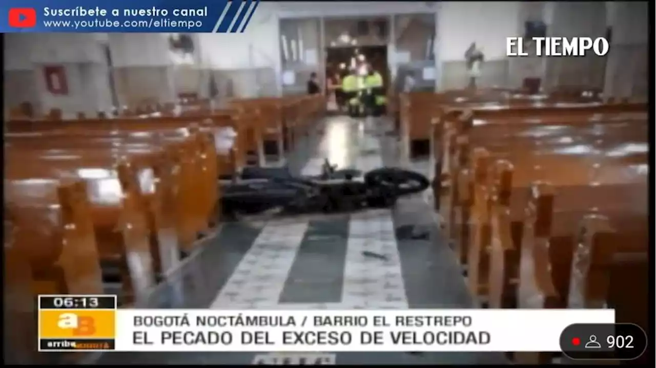 Una moto terminó metida en una iglesia en medio de un siniestro vial