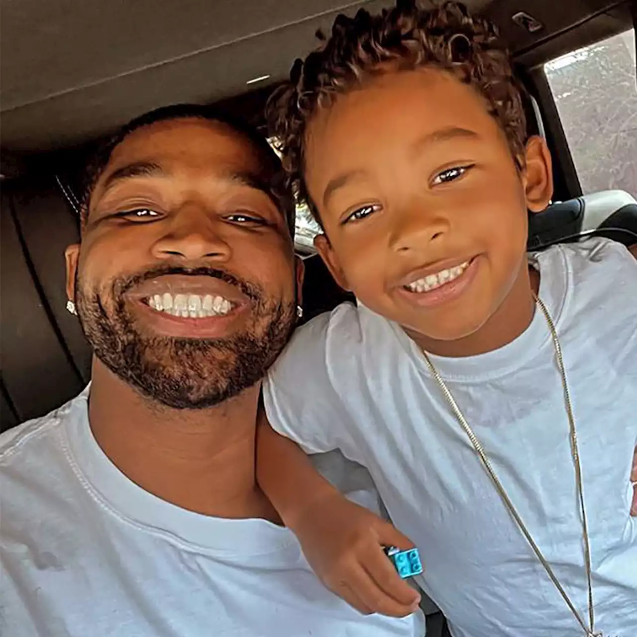 Tristan Thompson Twins With 5-Year-Old Son Prince in Car Selfie - E! Online