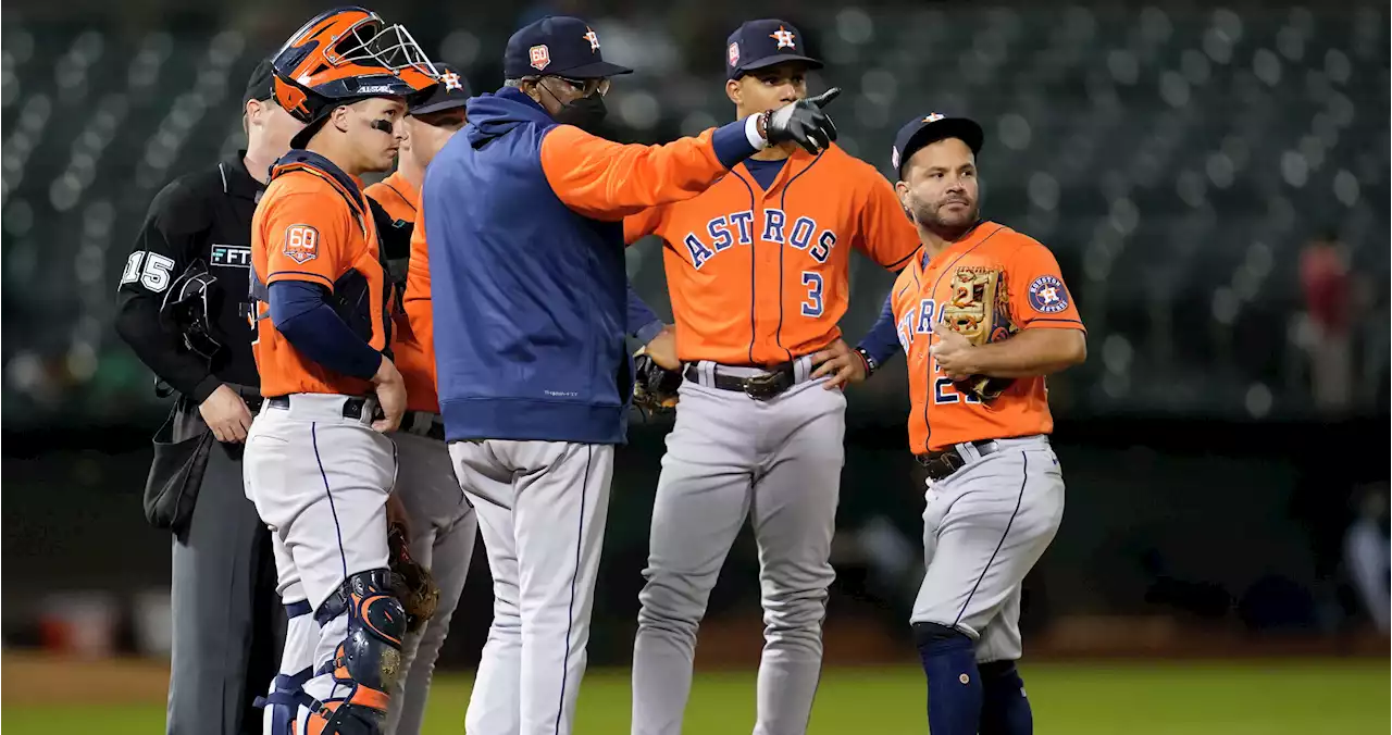 Astros' winning streak ends with series-opening loss to A's