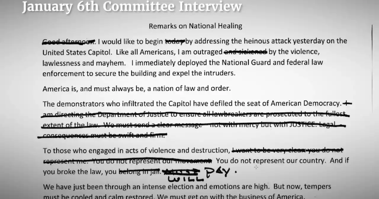 New evidence shows Trump toned down his condemnation of the deadly Capitol attack