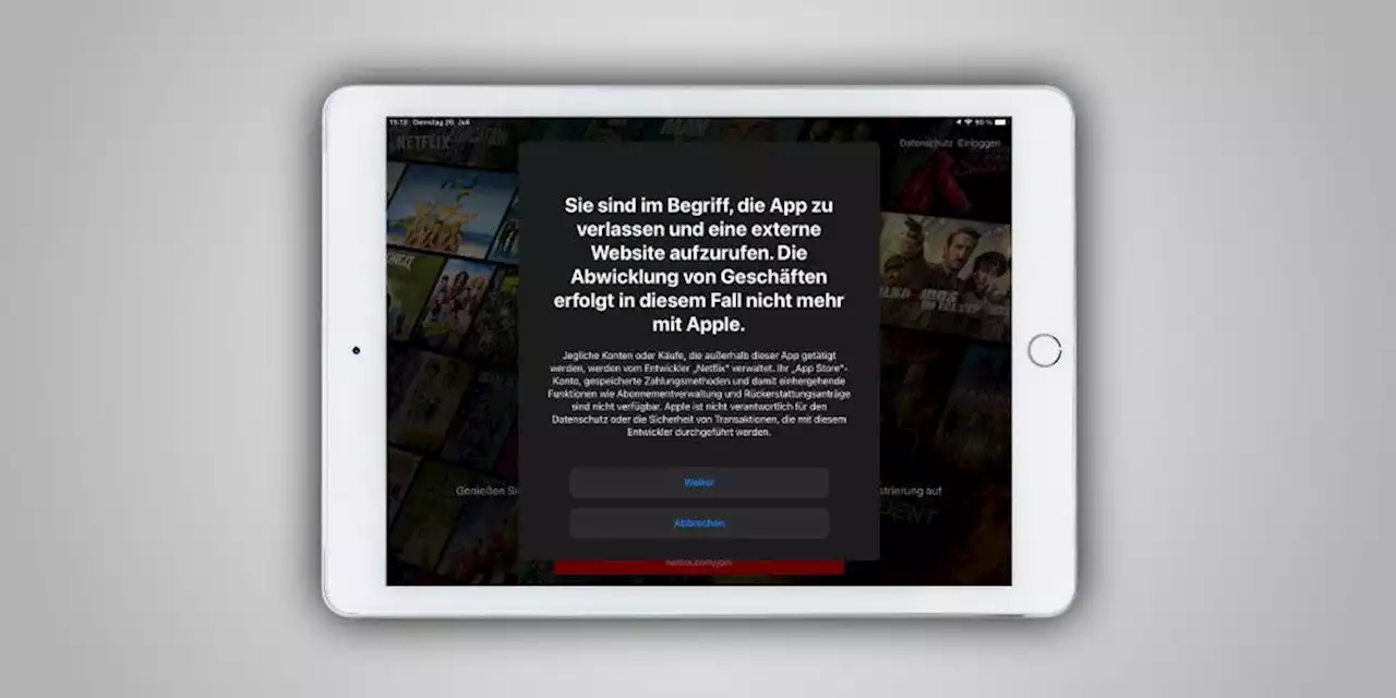 Netflix: iOS-App weist auf externes Bezahlsystem hin