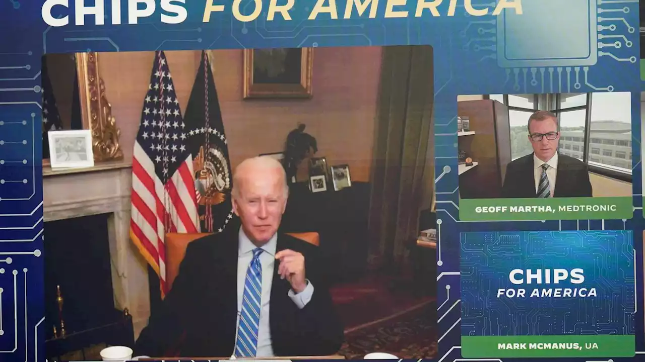 Biden presses computer chips case in advance of Senate vote