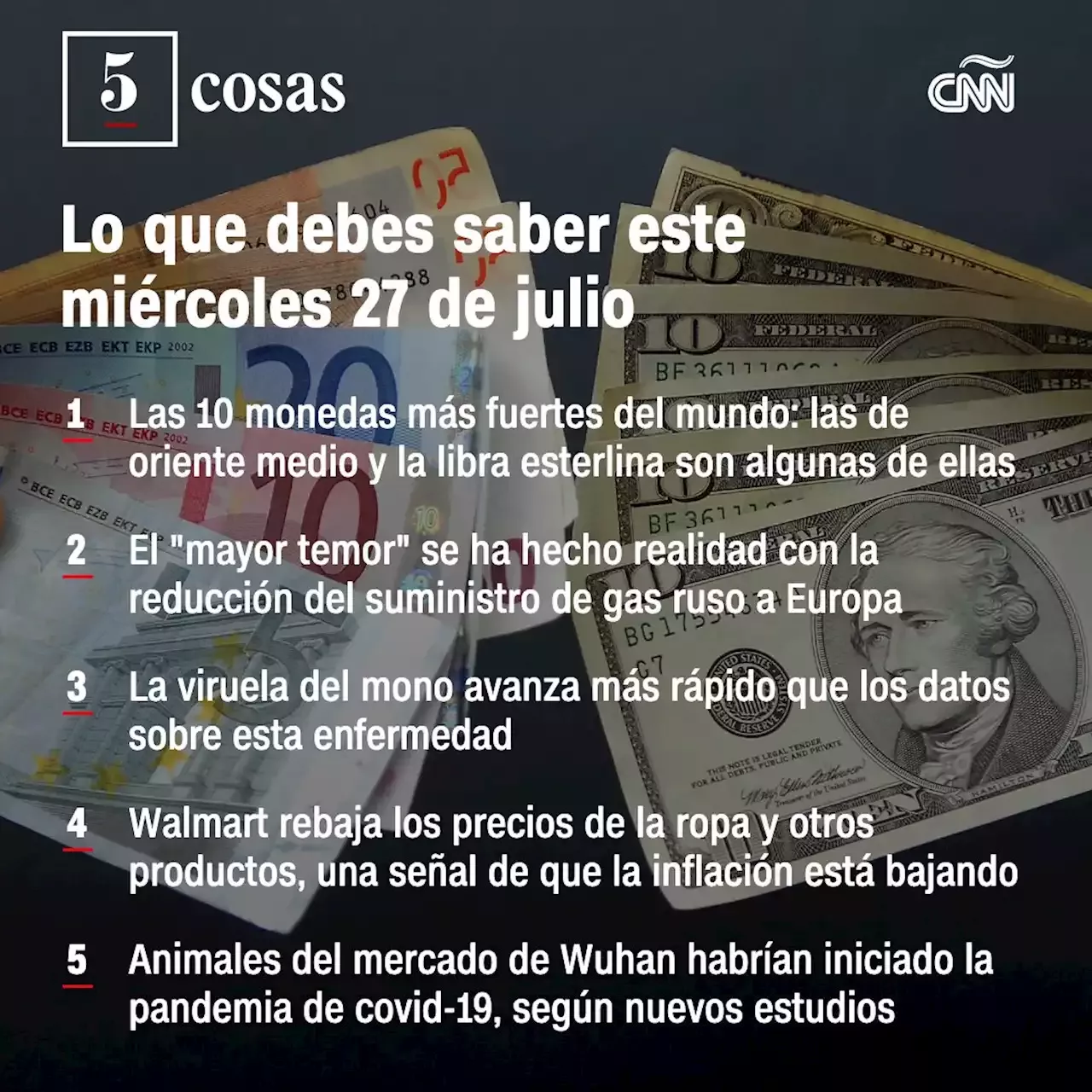 Las 5 Cosas Que Debes Saber Este 27 De Julio Las 10 Monedas Más Fuertes Del Mundo España