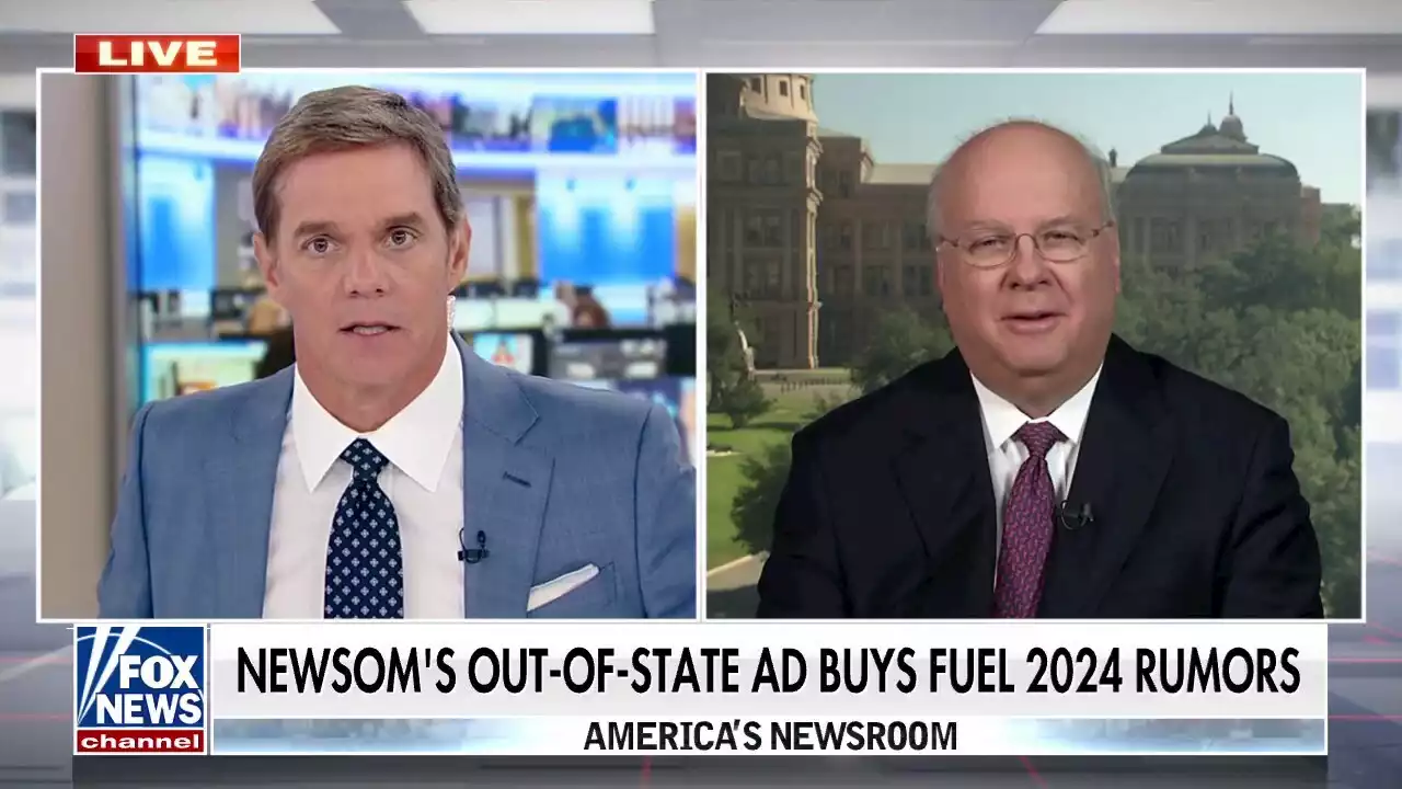 Karl Rove on 'America's Newsroom': Gavin Newsom's Florida, Texas ads were 'brilliant' strategy