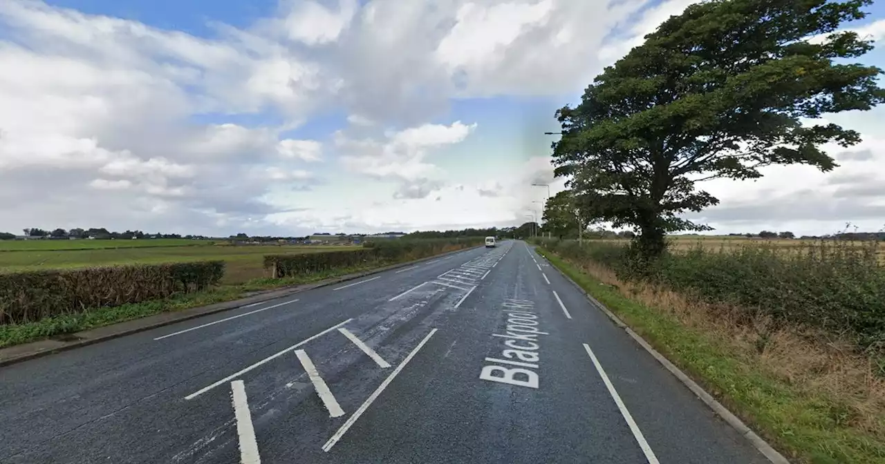 Man in his 20s taken to hospital with head injury after Kirkham collision