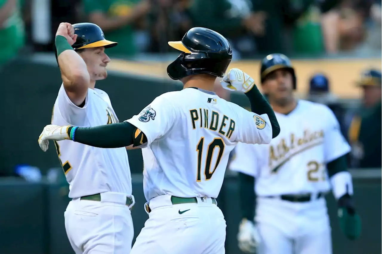 Pinder’s grand slam helps A’s, Montas beat Astros