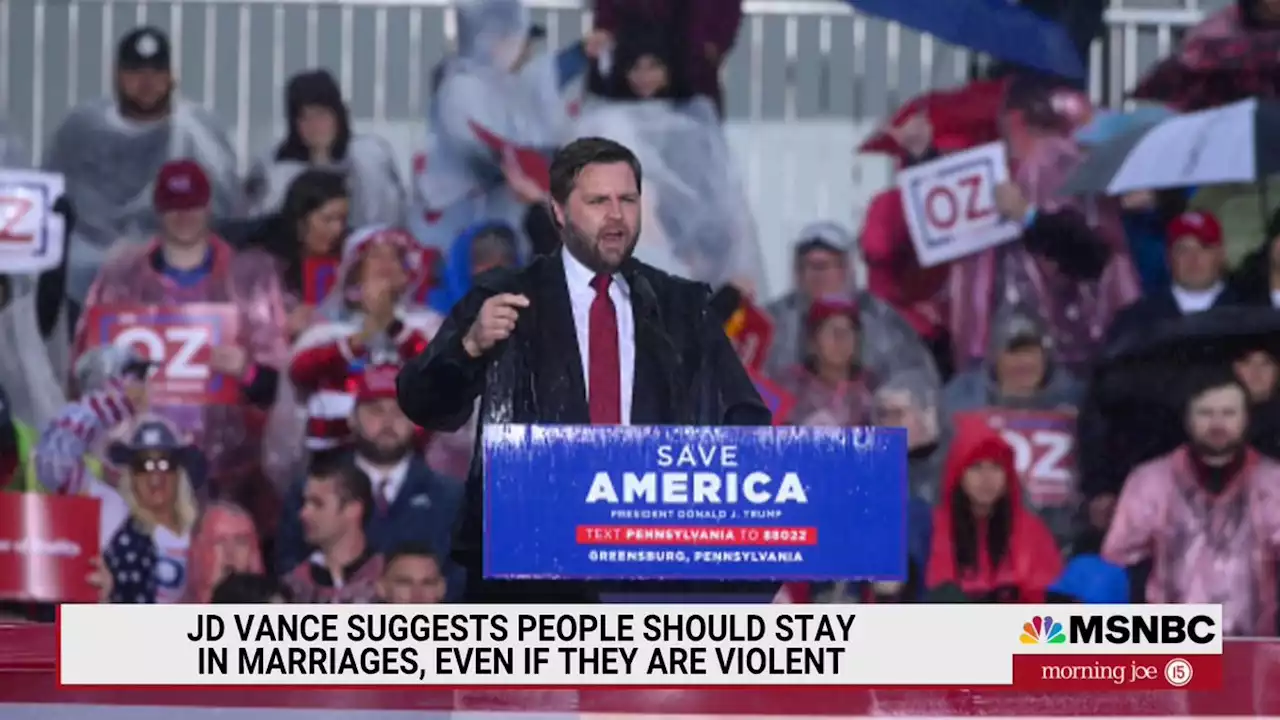 J.D. Vance slammed after suggesting women should stay in violent marriages