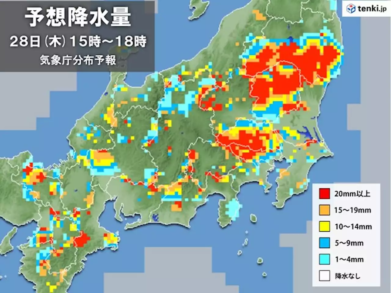 木曜も大気の状態が非常に不安定 関東甲信ほど発雷確率高く 平野部もゲリラ豪雨警戒(気象予報士 吉田 友海)