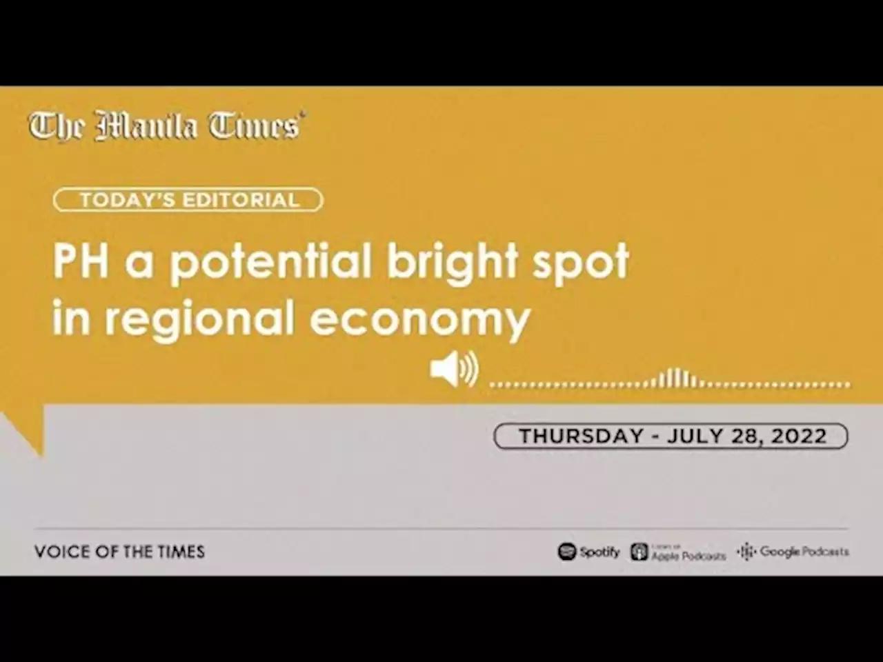 VOTT: PH a potential bright spot in regional economy | July 28, 2022