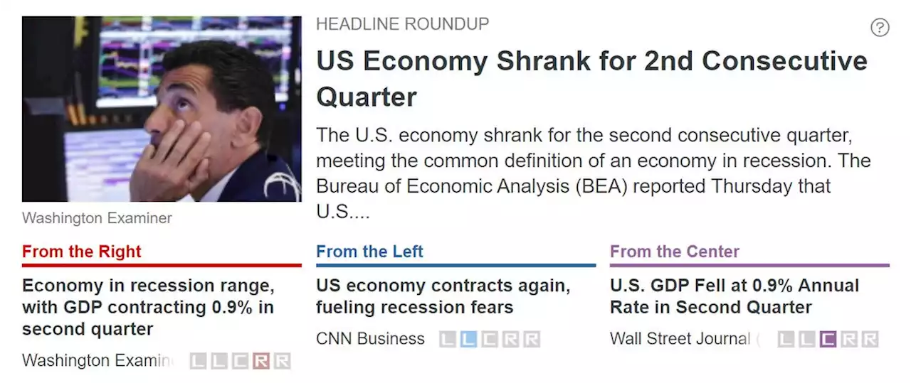 US Economy Shrank for 2nd Consecutive Quarter